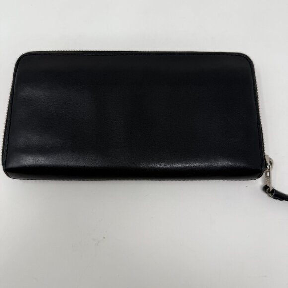 AllSaints Black Leather Zip Around Slim Wallet w/ Card Slots - Picture 2 of 5